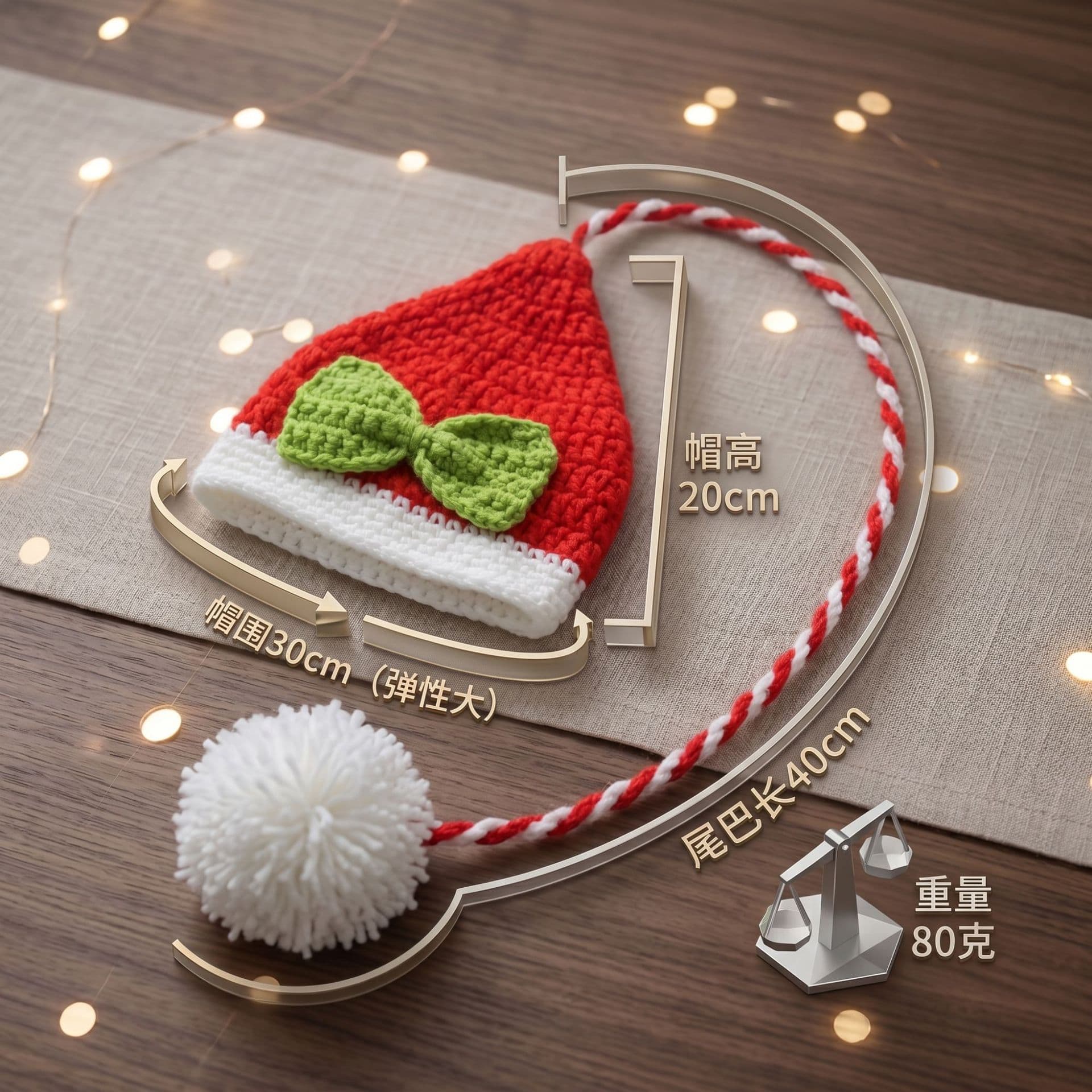 Cross-border supply Christmas tail baby woolen hat newborn photography hand-knitted long tail photo modeling hat