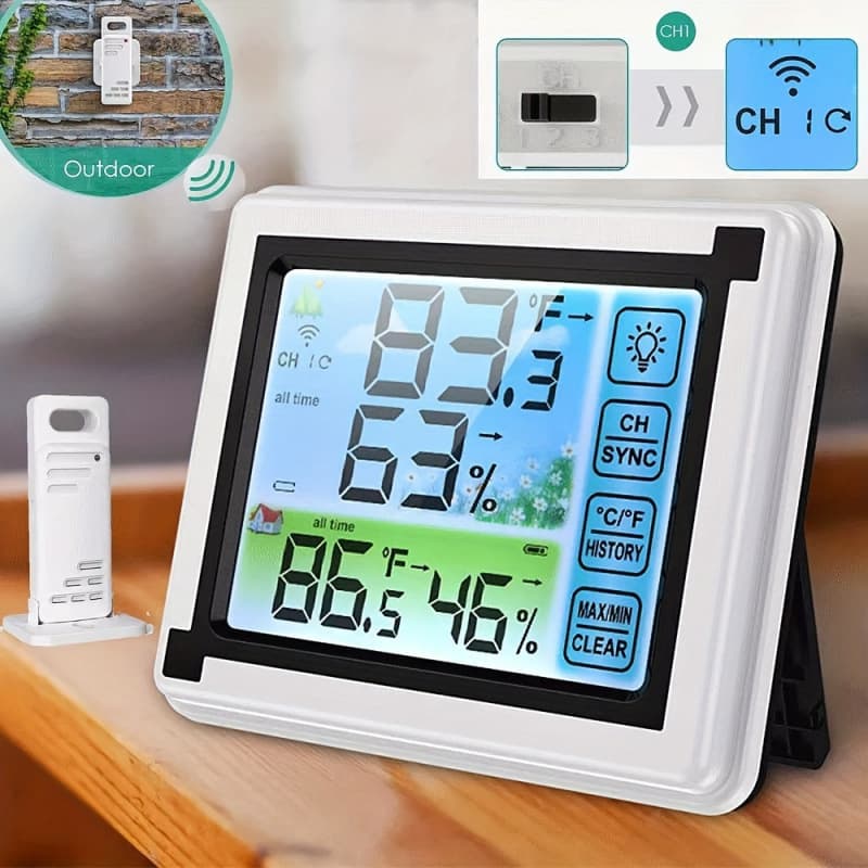 2026 New Cross-border Drop Shipping Digital Indoor/Outdoor Weather Station Thermometer Cross-border Drop Shipping