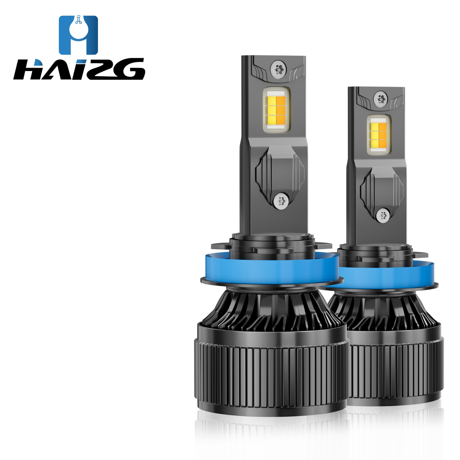 Haizg Three-Color Car LED Headlights C8S High-Power Car Headlights LED Modified Car Bulbs Super Bright and Strong Light