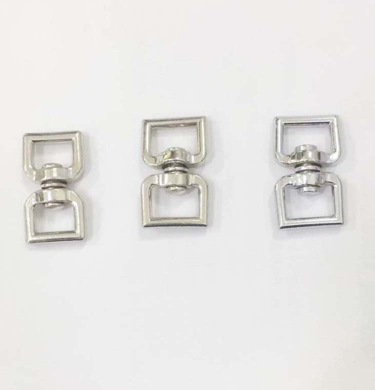 Manufacturer produces zinc alloy swivel figure 8 ring rotating square ring swivel