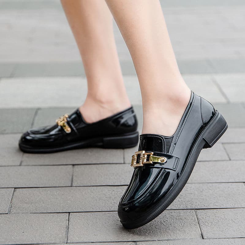 Summer Rain Boots for Women, Low-Top Thick Sole Rubber Shoes, Cute Kitchen Non-Slip Shoes, Japanese Style Soft Sole Waterproof Shoe Covers