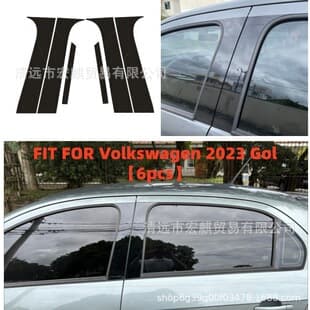 For 2023 Volkswagen Golf Modified Window Trim Door Frame Gloss Black Center Post Decorative Sticker