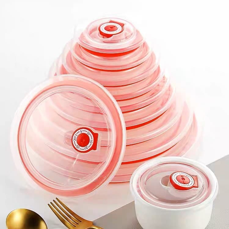 Factory Direct Model C Fresh-Keeping Bowl Cover, Noodle Cup Vacuum Lid, Vacuum Plastic Cover, with Date Fresh-Keeping Cover