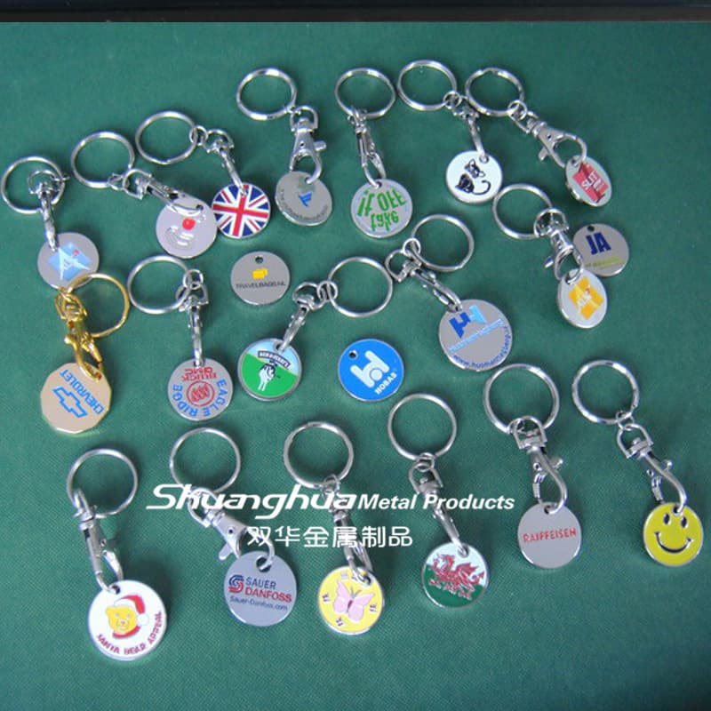 Supermarket shopping cart coin buckle custom paint advertising promotional coin buckle custom metal coin buckle