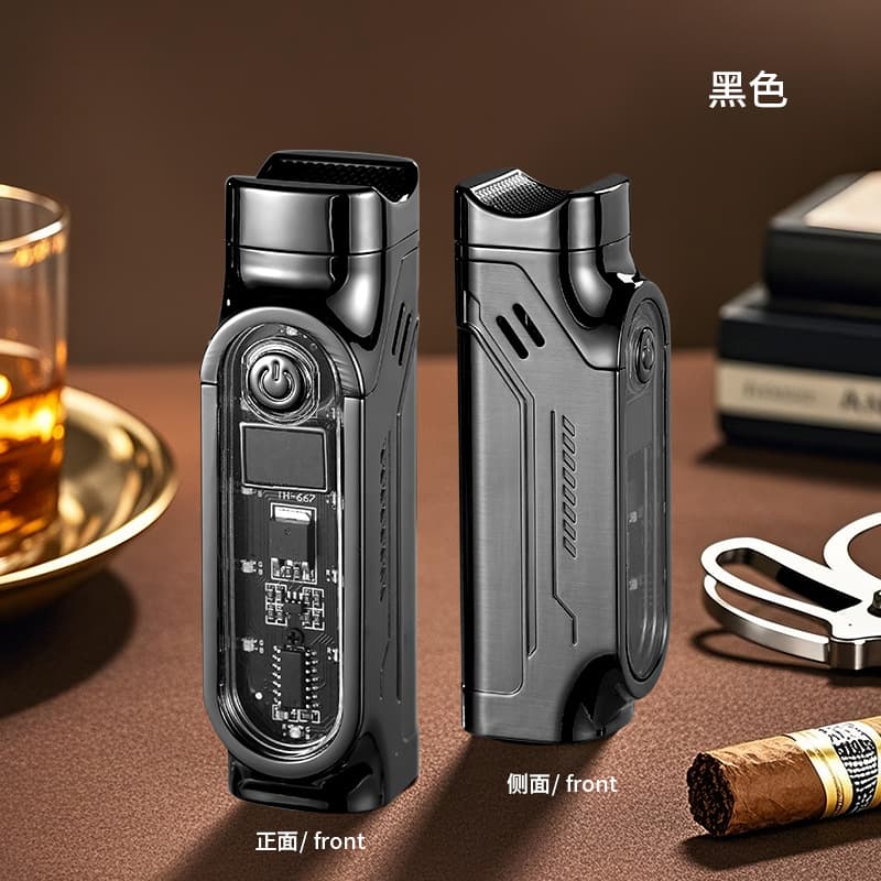 Trendy Cigar Lighter Triple Jet Flame Portable Multi-Function Lighter Household Strong Fire Lighter Wholesale