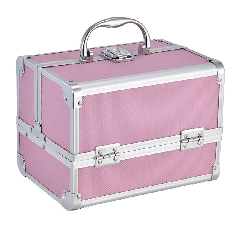 Makeup Case Handheld Aluminum Alloy Storage Box Large Capacity with Mirror Professional Makeup Artist Portable Multi-Layer Small Tool Box