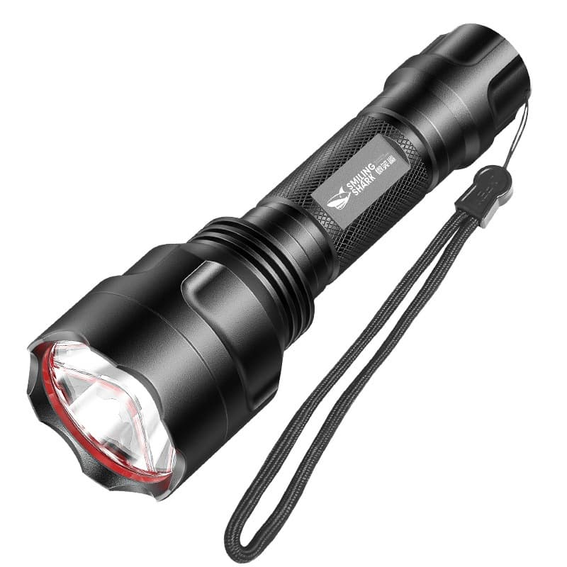 Smiling Shark C8 aluminum alloy strong light flashlight outdoor T6 flashlight long-range concentrated charging tactical flashlight