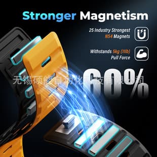 Magnetic Quick-Release Silicone Rubber Watch Band Compatible with Garmin Fenix Series 5/6/7/8 and Tactix
