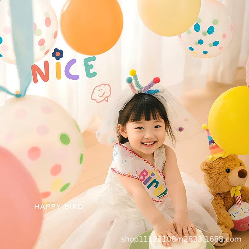Kids Birthday Sash for Girls Birthday Scene Decoration, One-Year-Old Baby Sash, Party Photo Prop