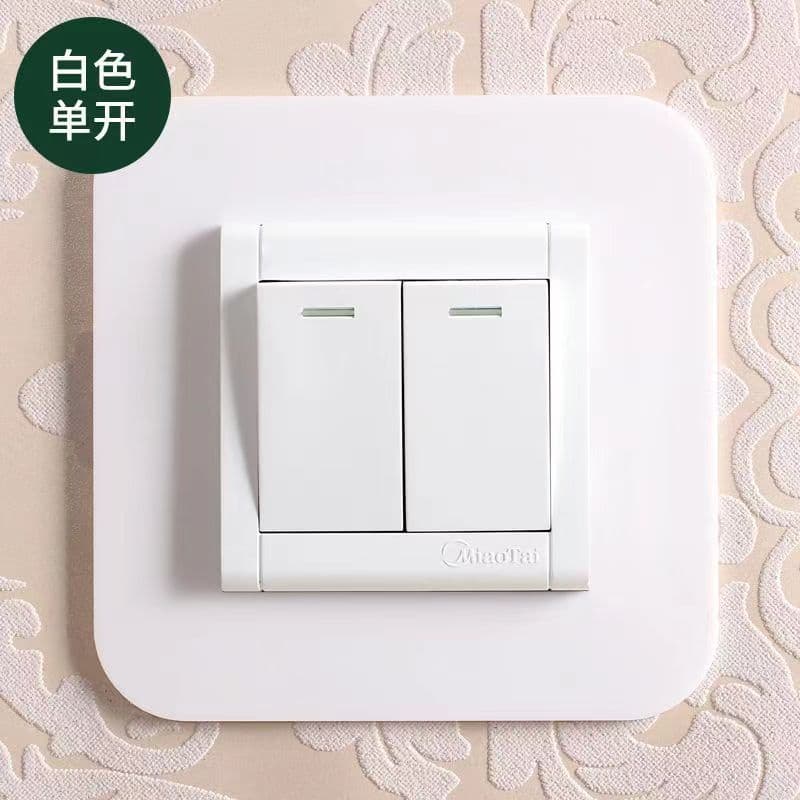 Acrylic Transparent Switch Sticker with White Protective Cover, Household Switch Frame Set for Outlet Decoration, Non-Yellowing Wall Sticker