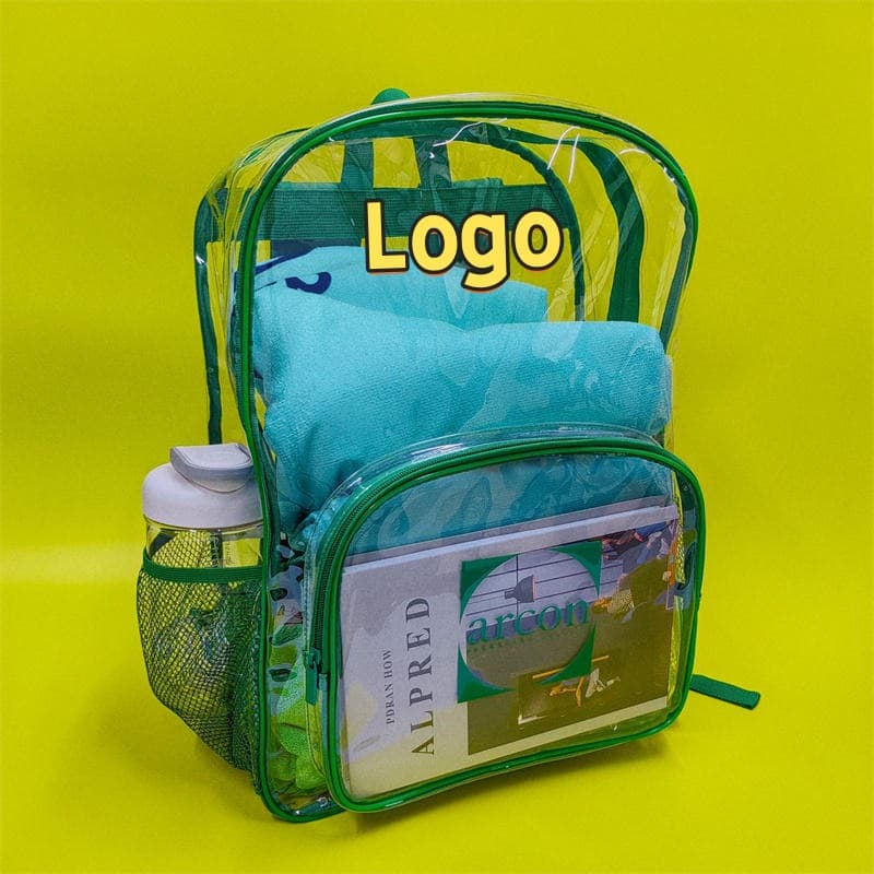 Direct Factory PVC Transparent Backpack Elementary School Bag Waterproof PVC Bag Travel Storage Bag Customizable Logo