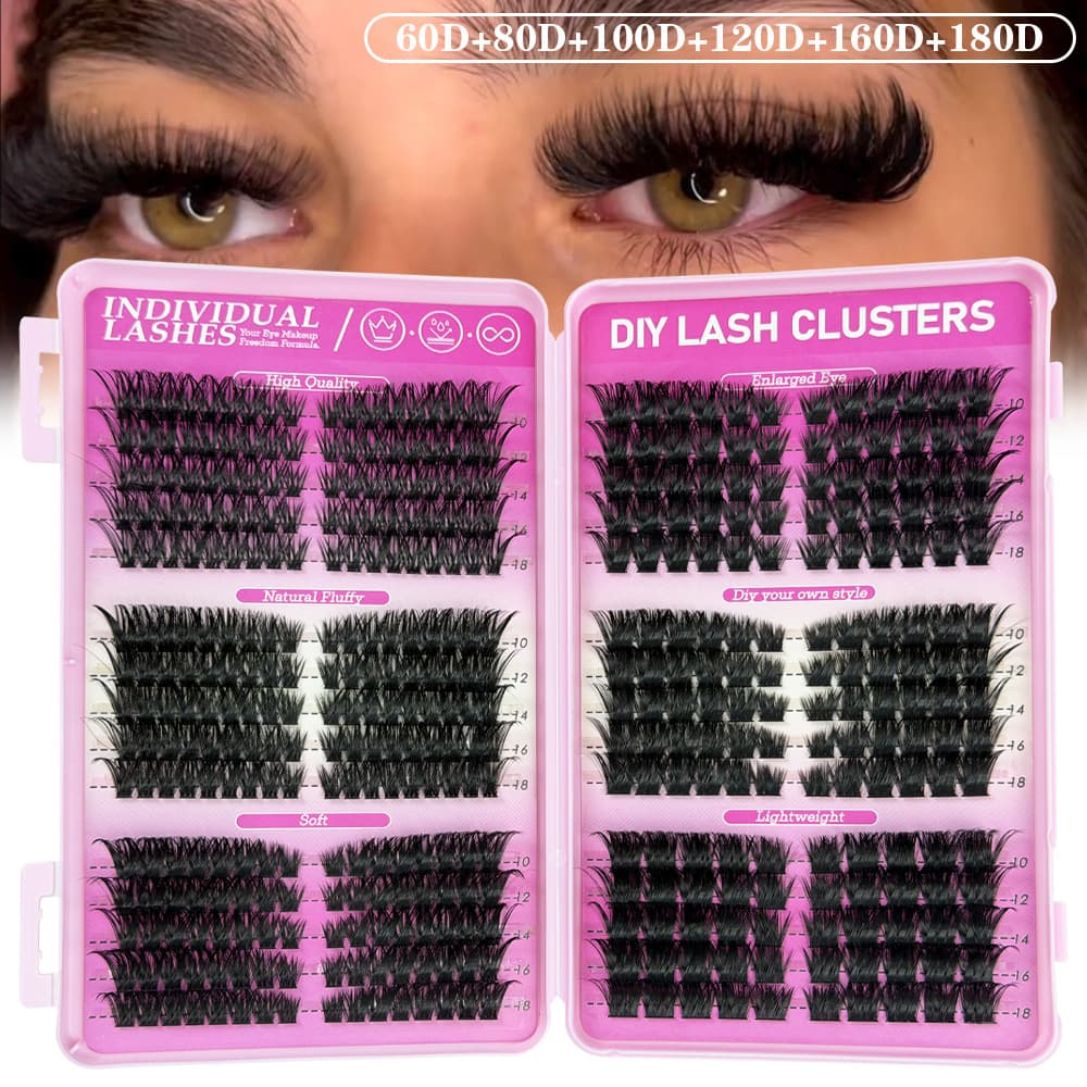 60D-180D Eyelash Book Cluster Artificial False Eyelashes