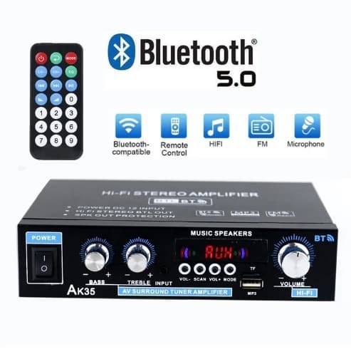 Hot-selling Bluetooth Amplifier AK35 Digital Amplifier with Bluetooth and USB, 2-Channel Bluetooth Amplifier