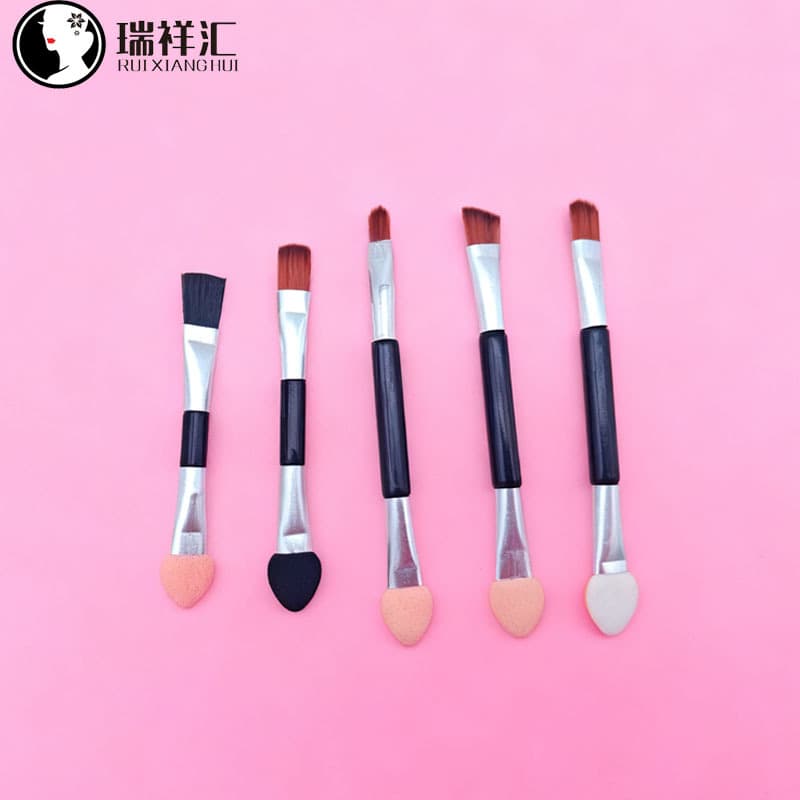 Cross-border Makeup Brush Single Eyeshadow Brush Angled Brush Double-ended Brush Lip Brush Beauty Tool Portable Set Angled Lip Brush