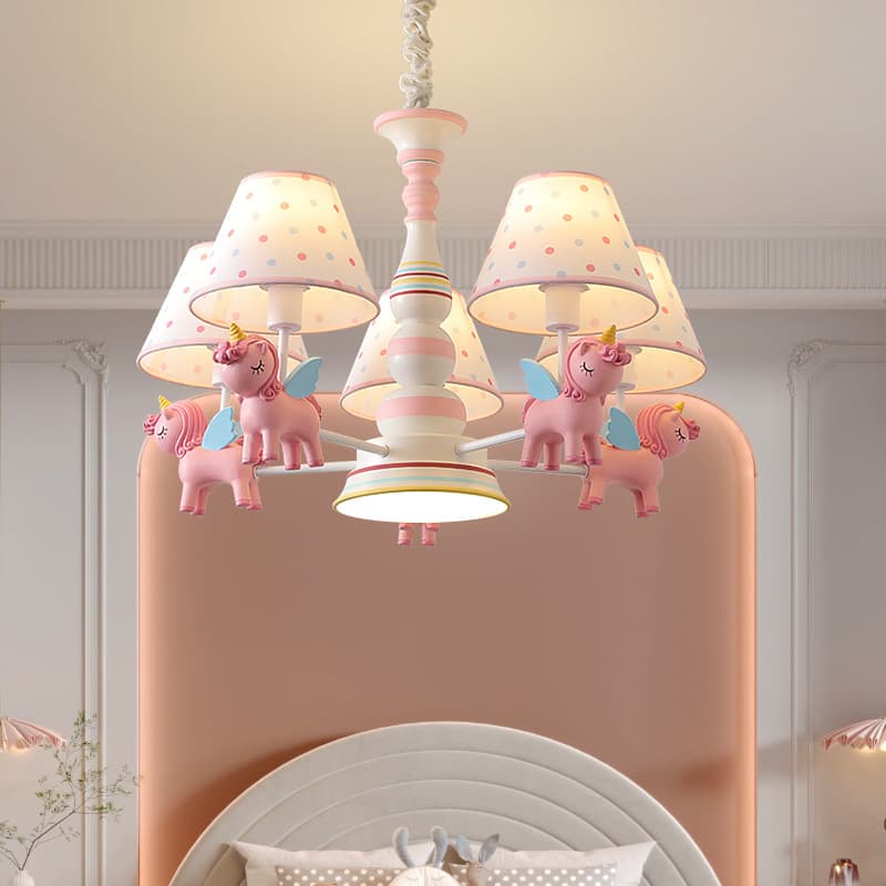 Children's Room Bedroom Carousel Chandelier Modern Simple Boy Girl Princess Room Light Living Room LED Trending Pendant Light
