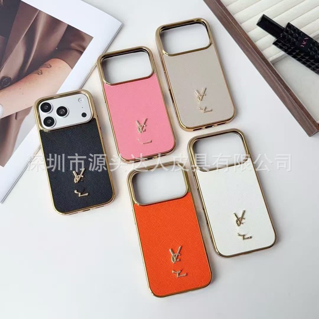 Leather high appearance 15 fits Apple 17 Pro Max phone case iPhone 16 drop-proof 14/13 trendy brand i17 case