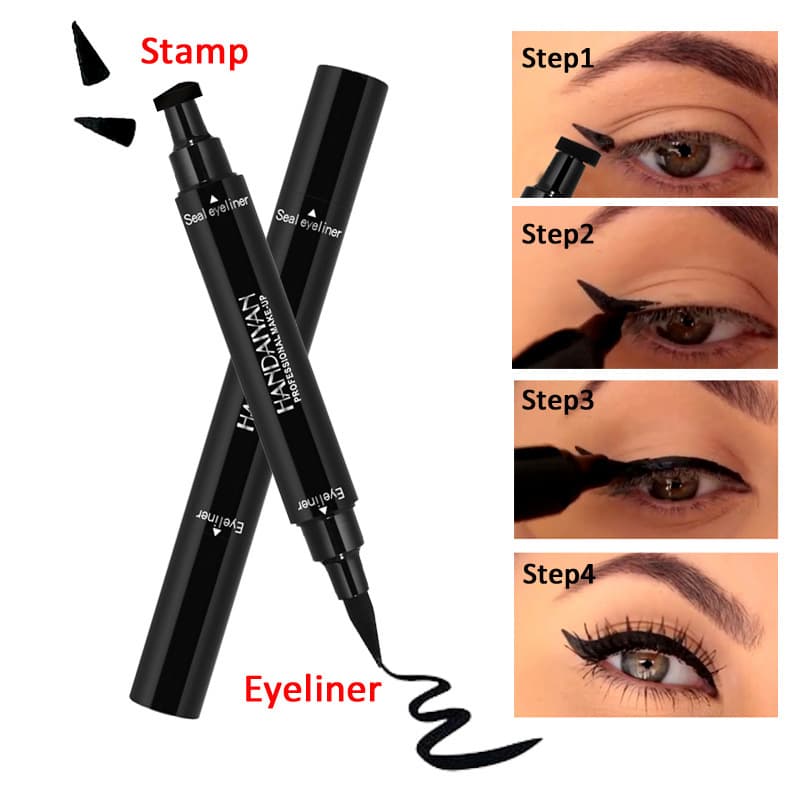 Handaiyan Eyeliner Stamp Long-Lasting Smudge-Proof Liquid Eyeliner Pen Triangle Cross-Border Dual-Head Waterproof