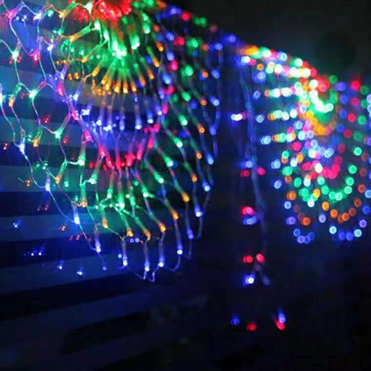 Outdoor Waterproof Fishing Net Light LED Peacock Net Light Christmas Light Garden Decorative Light Dimmable Dream Color Light
