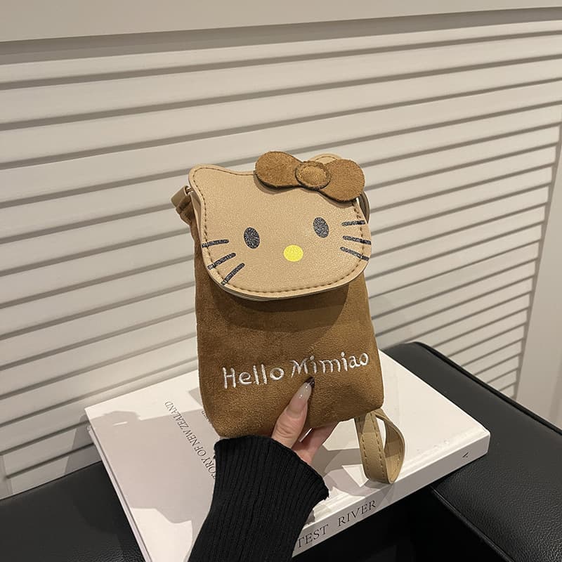 Hello Kitty Cute Crossbody Bag Mobile Phone Bag Women’s Personalized Leopard Print Fashion High-Quality Texture Lightweight Western Style Crossbody Bag