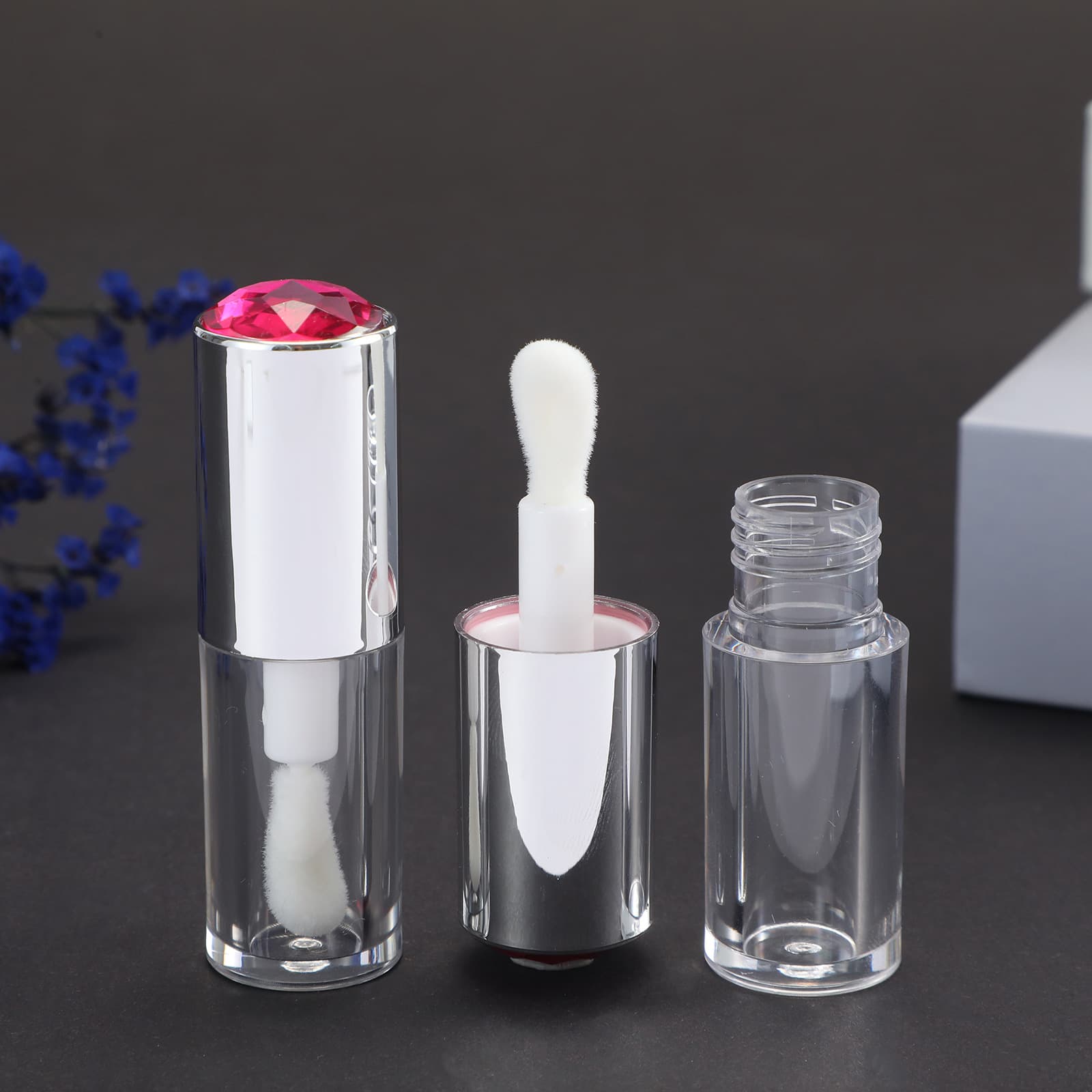 Lip Gloss Refillable Bottle Large Brush Round Lip Gloss Tube Empty Tube Cosmetic Packaging Material Capacity 5ML