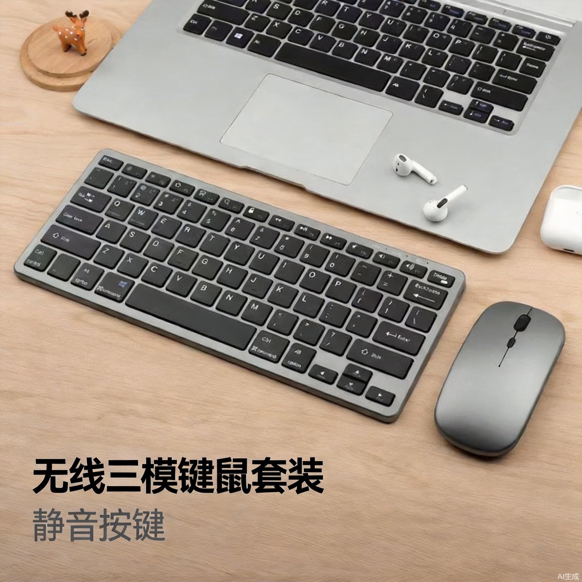 Shenchuangxing Mouse Keyboard Set Ultra-Thin Rechargeable Bluetooth Tri-Mode Keyboard and Mouse Combo Business Office Wireless Keyboard