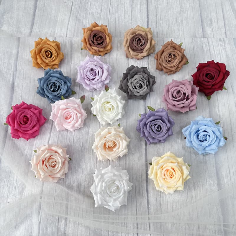 Factory Direct Wedding Decoration Rose Head Diamond Rose Flower Event Scene Artificial Flower Head Wholesale
