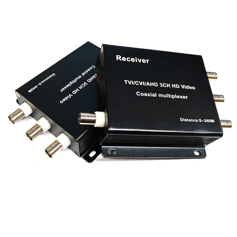 AHD 2-Channel Video Multiplexer Coaxial HD Camera Signal One-to-Two Combiner 1080P