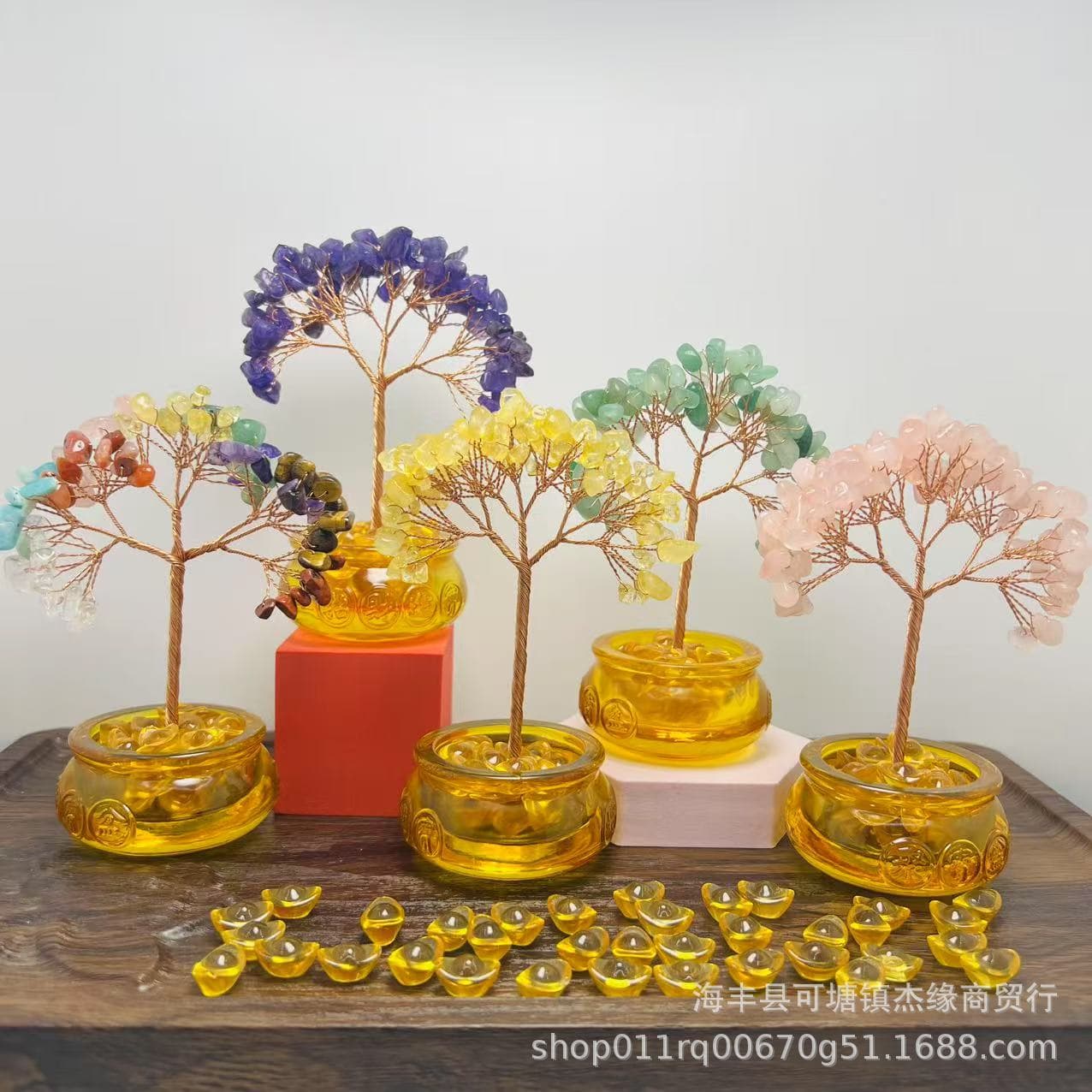 Factory Direct Cross-border Hot Selling Treasure Bowl Natural Crystal Tree Ornament Desktop Ornament Entryway Ornament