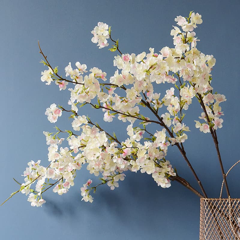 Artificial Cherry Blossom Branches with 4 Long Branches, Fake Flowers for Decoration, Artificial Flowers for Wedding Decoration, Archway Guide, Cherry Blossom Artificial Flowers