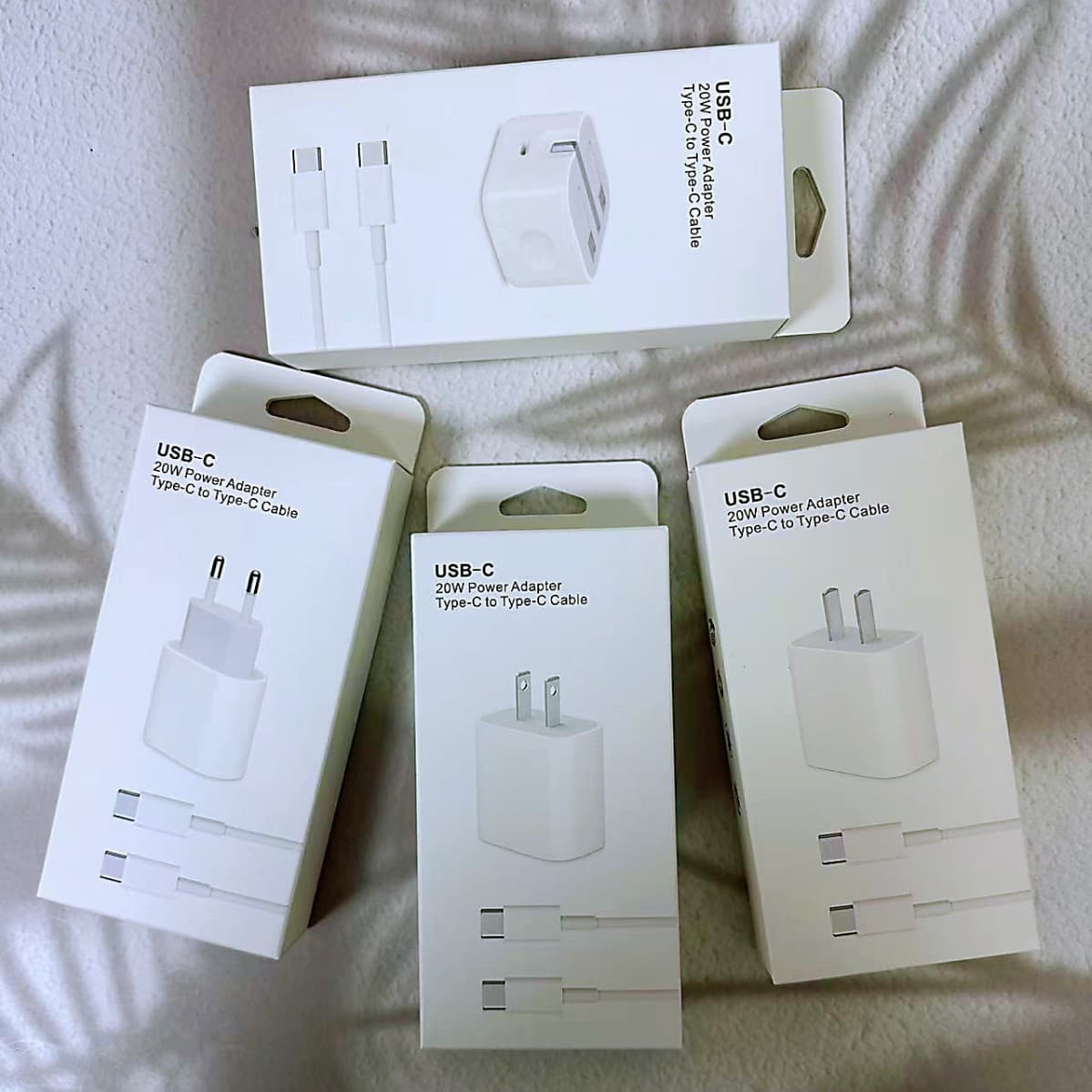 PD20W Fast Charger Compatible with Apple Charger Dual Type-C Data Cable Packaging Box C-C Charging Cable Packaging