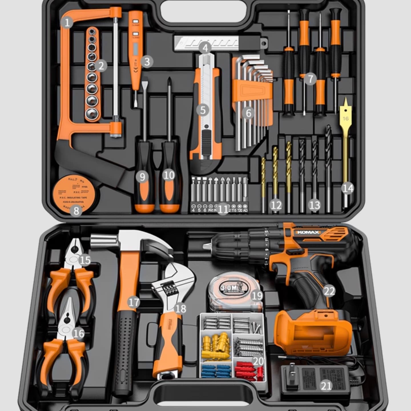 Toolbox / V8 power 2-battery / 118-piece set Model: TG2-118 Stock number: M72050.
