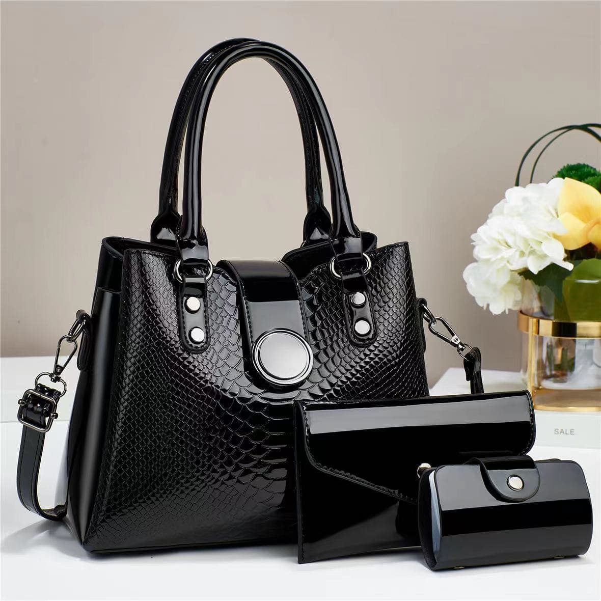 High-end fashion 2023 new high-end handbag casual large-capacity three-piece set single shoulder crossbody bag practical