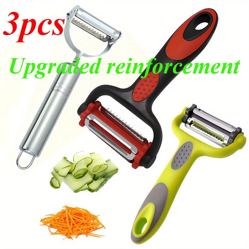 2026 New Cross-border Drop Shipping Upgraded Reinforced Fruit Peeler Red Green Metallic