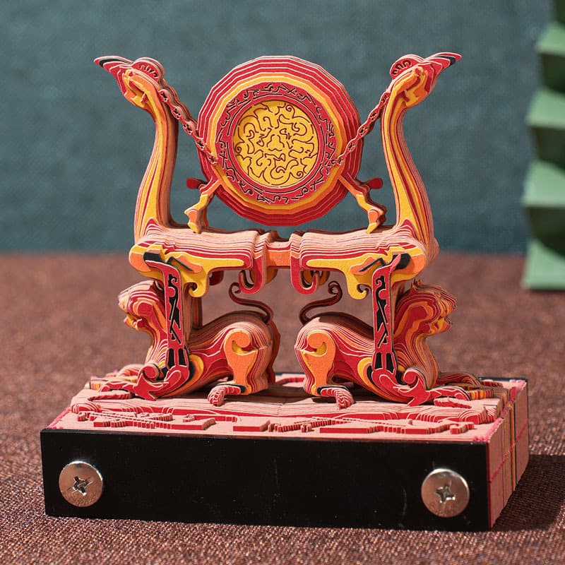 3D Paper-cut Tiger-base Bird Frame Drum Tear-off Notepad, Chinese-style Artwork, Desk Calendar, Tear-off High-value Memo Pad