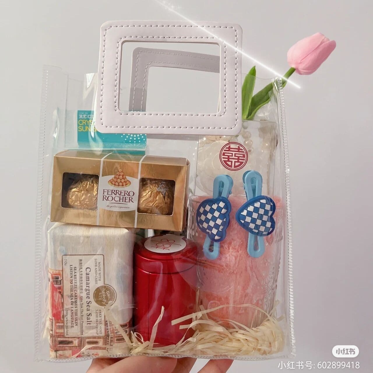 Teacher's Day gift bag accompanying handbag packaging high-end exquisite transparent ins style PVC simple empty box birthday large size