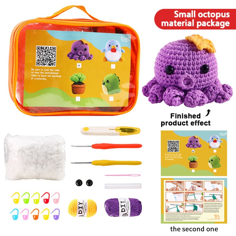 2023 New Model Crochet Material Kit DIY Tool Set Includes Instructions Handmade Woolen Toy Set Cross-border Home Daily Use