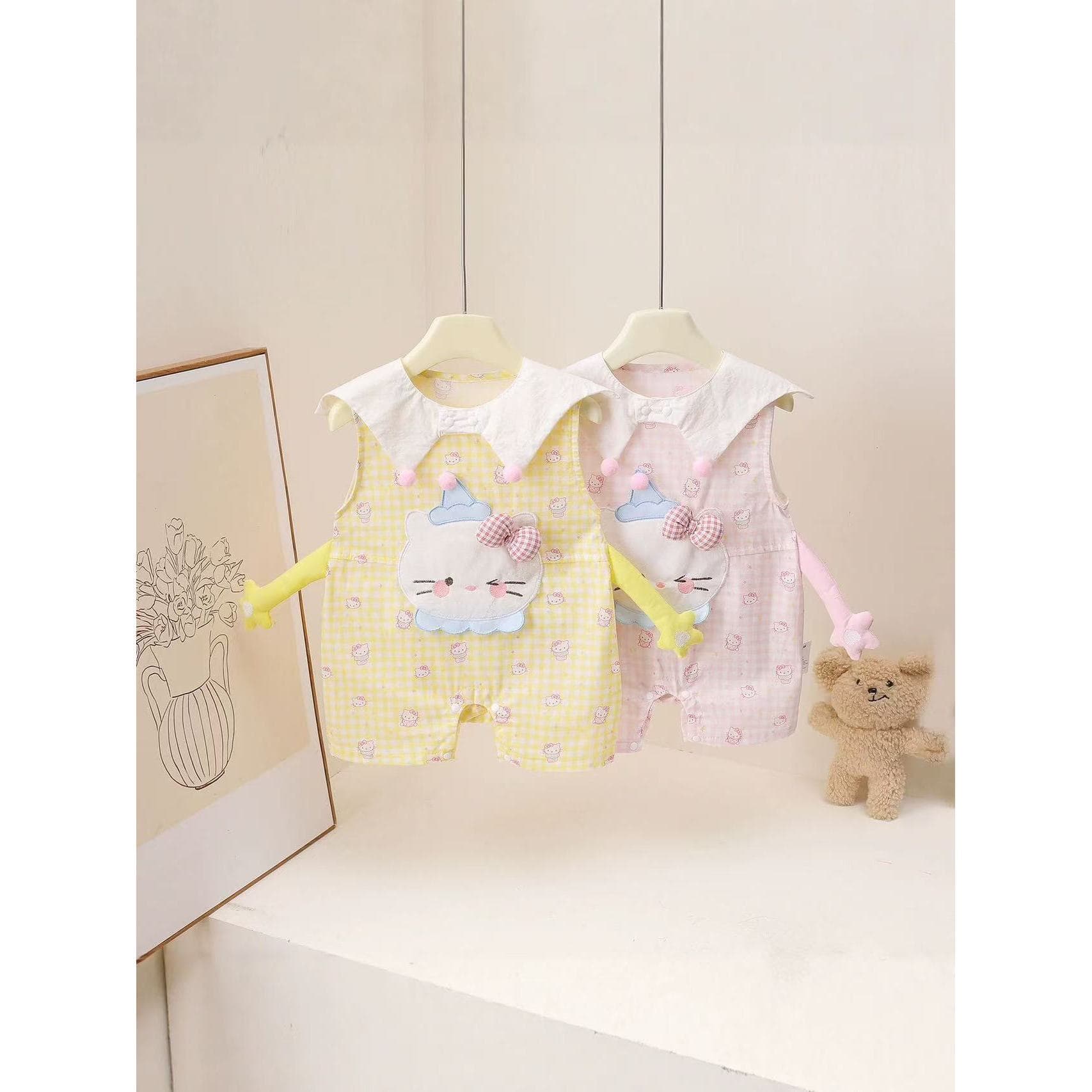 Baby summer thin clothes, stylish jumpsuits, princess harem clothes, baby summer wrap clothes, summer outing clothes