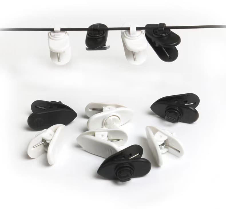 Round Cable 2.0 Headphone Cable Clip 360 Rotating Headphone Clip MP3 Cable Clip Black and White Long Cable Clip