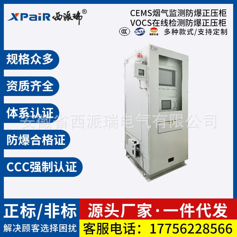 CEMS/VOCs Flue Gas Online Monitoring Explosion-proof Positive Pressure Cabinet Stainless Steel Safety Distribution Cabinet PLC Control Cabinet Manufacturer