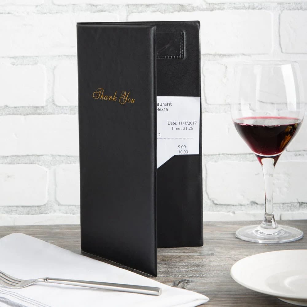 Ready stock Amazon gold-stamped menu book restaurant menu holder black lambskin texture hotel service guide