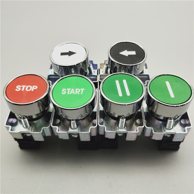 XB2 Metal Push Button Switch BA33451 Black White Base Arrow Symbol Reset Momentary Start Stop Normally Open 22