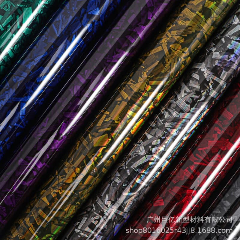 Cross-Border Hot-Selling Car Stickers Forged Carbon Fiber Black Red Carbon Fiber Vinyl Interior Trim Film
