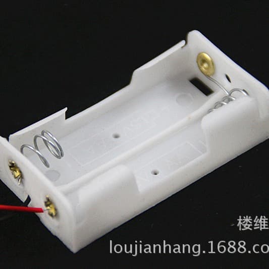 Manufacturer's White 2-Section AA Battery Case, Two AA No-Cover 3V Toy/Experimental Battery Case, In-Stock Wholesale