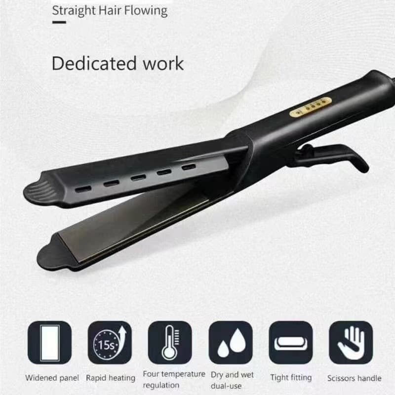 Cross-border New Adjustable Speed Heat Steam Hair Straightener, Household Hair Styling Portable Flat Iron with Ions
