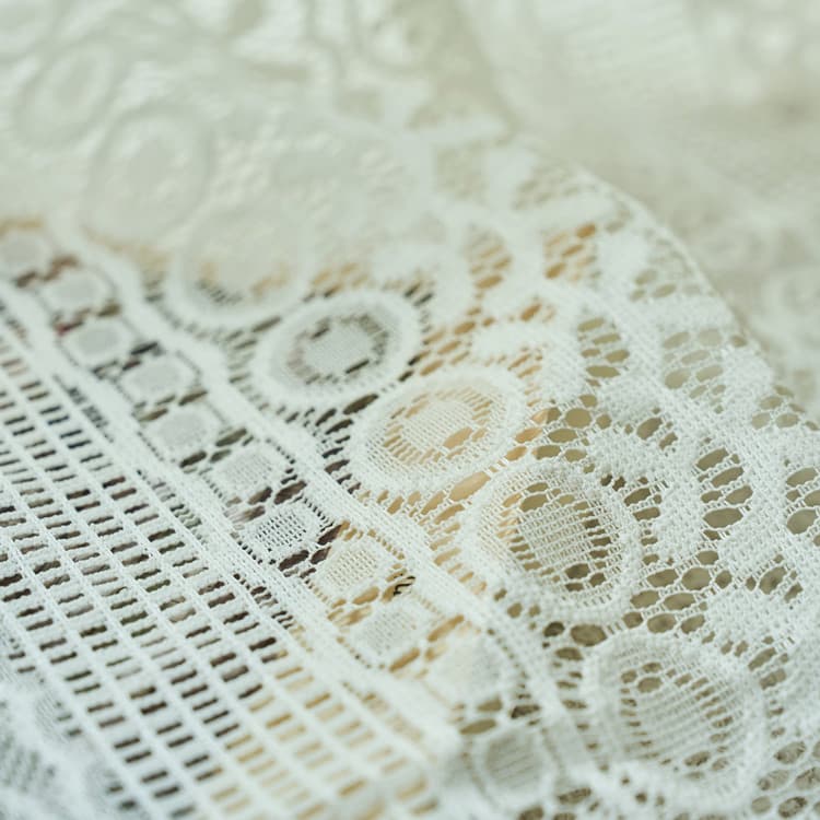 French Pastoral Retro Beige Hollow Lace Warp Woven Window Screen Curtain Tablecloth Door Curtain Partition Curtain Ins Style