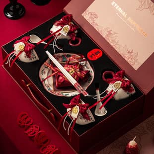 Wedding Gift Ceramic Dinnerware Set, Engagement Gift for Best Friend, Practical Luxury Bowl and Plate Set for Housewarming