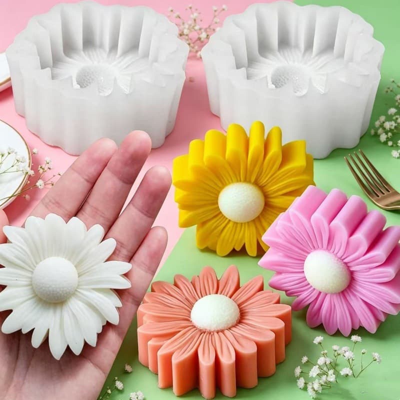 Sunflower sunflower scented candle silicone mold diy daisy flower handmade soap plaster diffuser stone mold