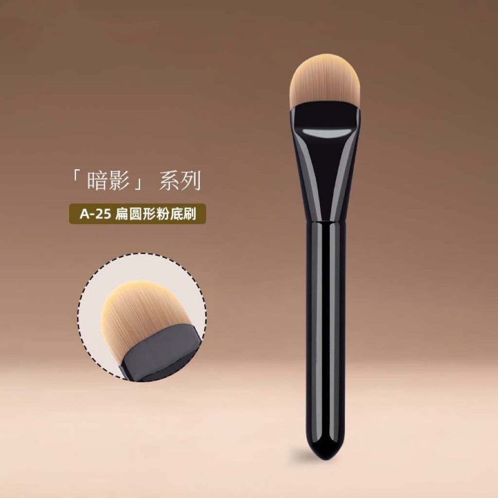New A25 Flat Oval Foundation Brush Tongue-Shaped Makeup Artist Brush Seamless Liquid Foundation Brush Minimal Product Absorption Cangzhou Makeup Brush