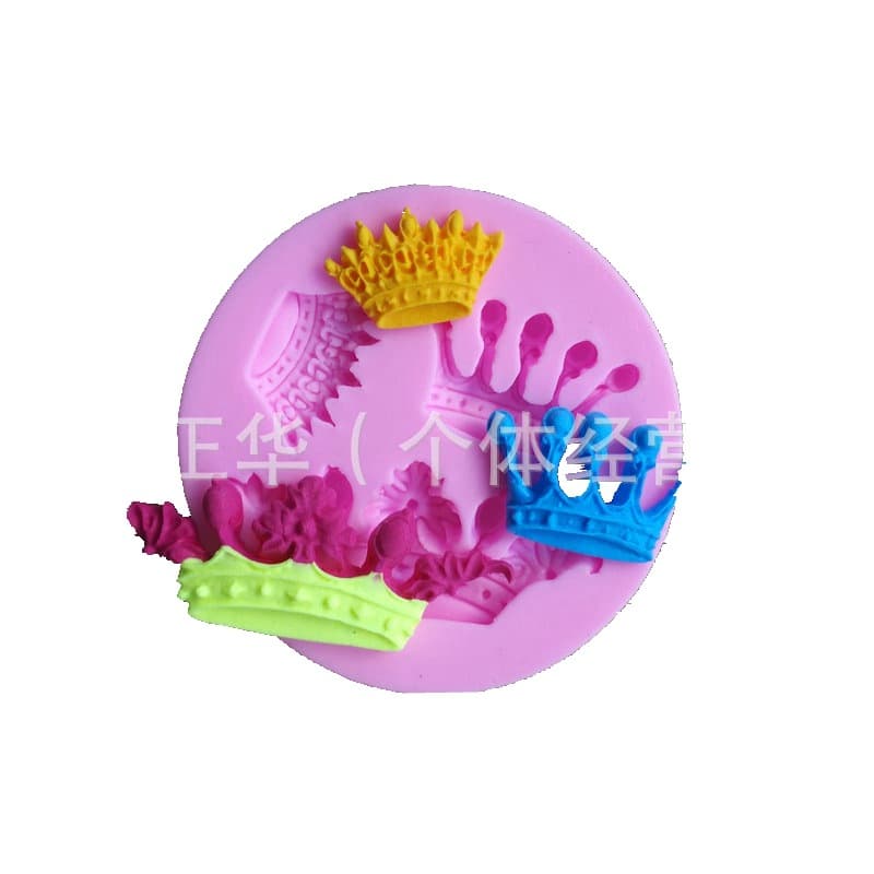 Silicone Fondant Cake Mold Princess Crown Cake Decoration Soap Mold Baking DIY Polymer Clay Chocolate Clay
