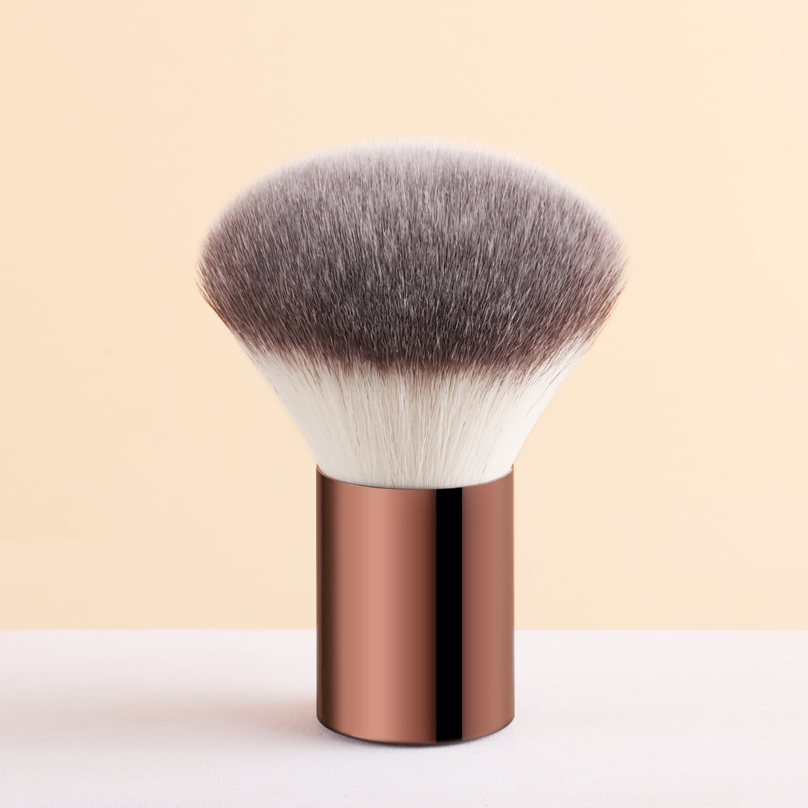 Single multi-color soft-bristled large round head powder brush, facial makeup brush, blush and highlight all-in-one brush, beauty tool